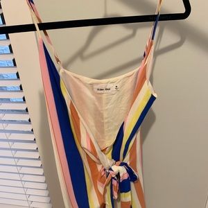 Line and Dot stripped wrap dress